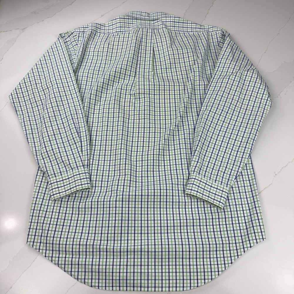 Ralph Lauren Golf Button Down Shirt Men M Blue Green Plaid Navy Embroidered Pony - Picture 3 of 8